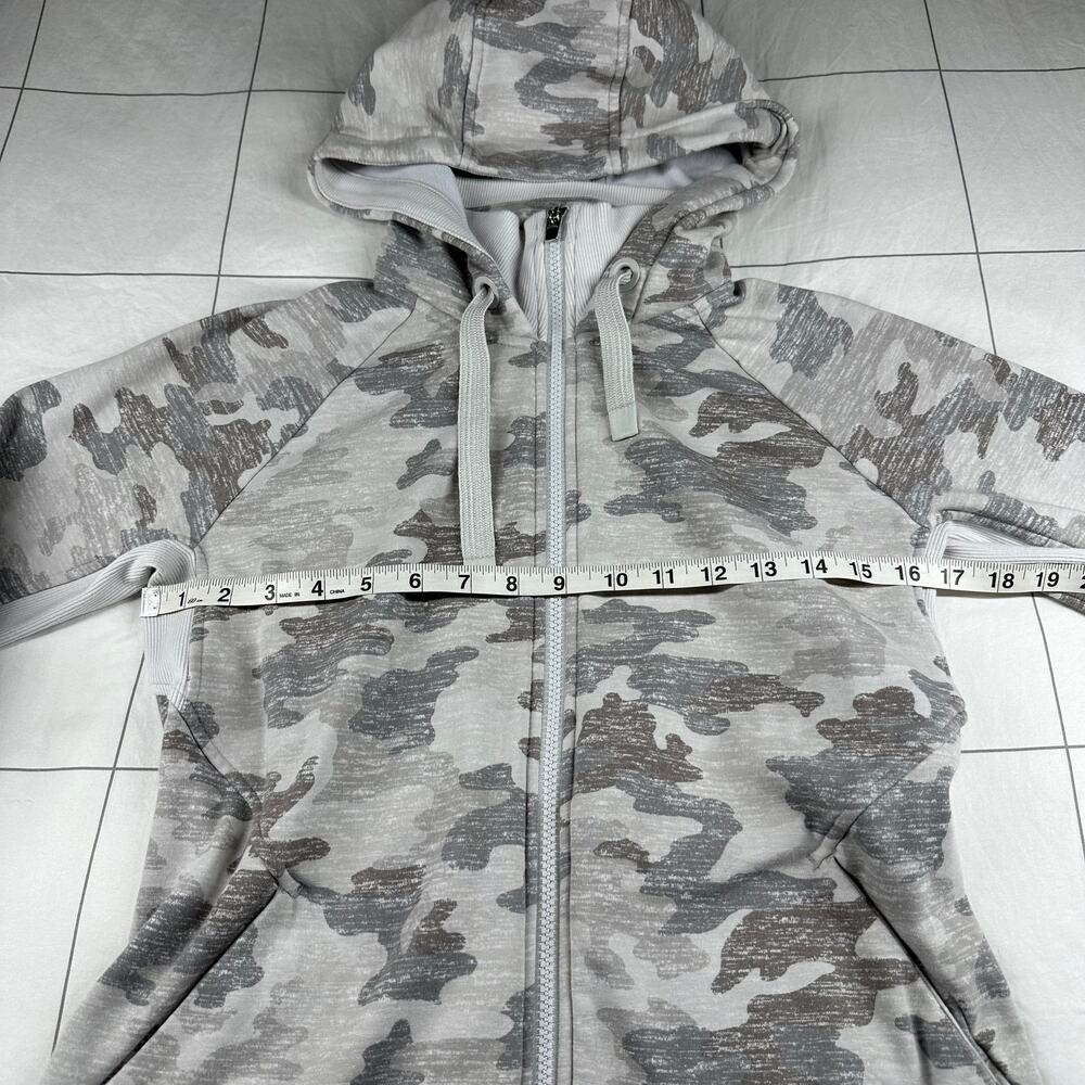 Athleta Jacket Womens Small White Gray Triumph Hoodie Camo Full Zip Athletic - Picture 7 of 8